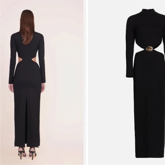 STAUD Arlette Black Cut-Out Gown Dress - size Small - Picture 4 of 8